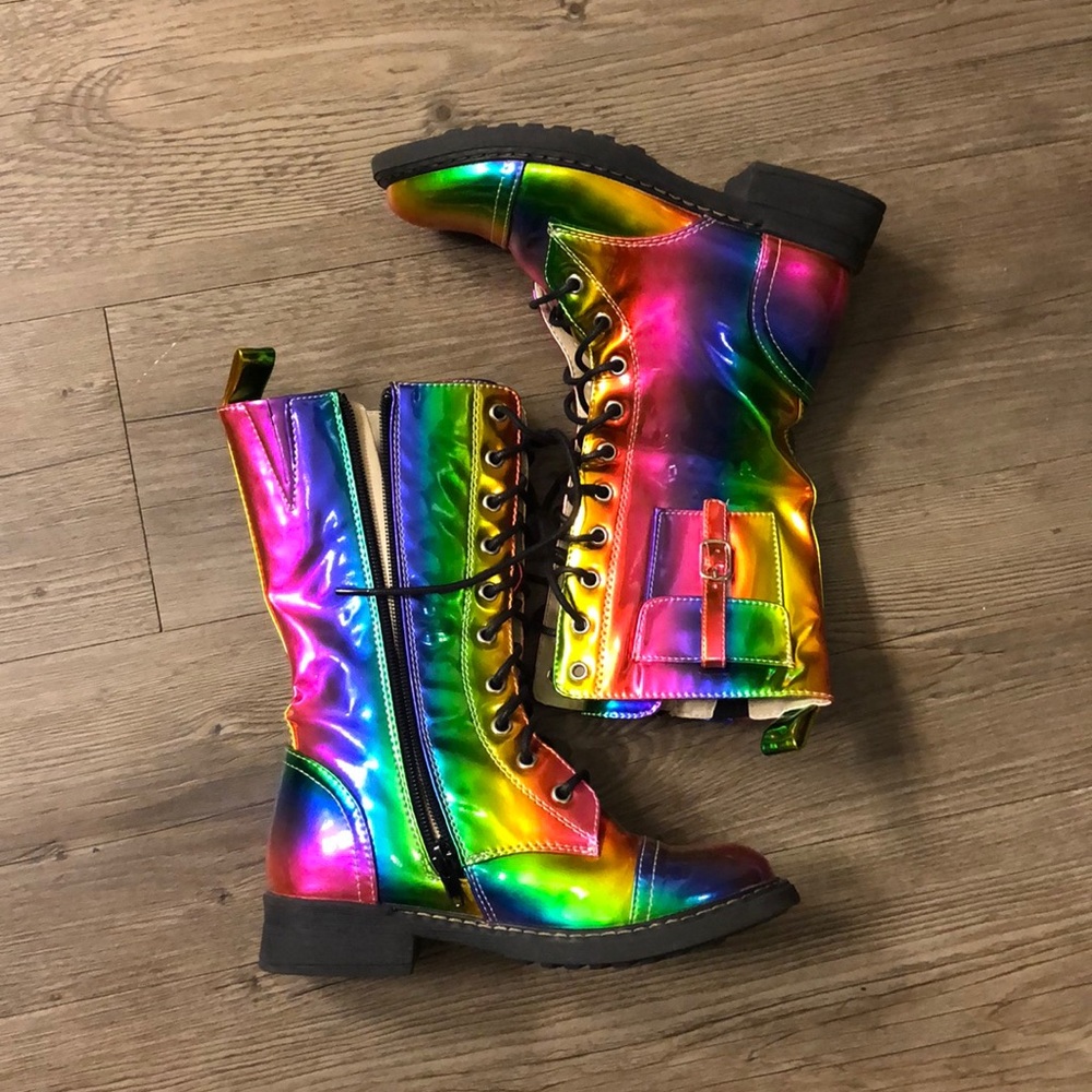 Volatile Kids Rainbow Boots Little Girls Size 13